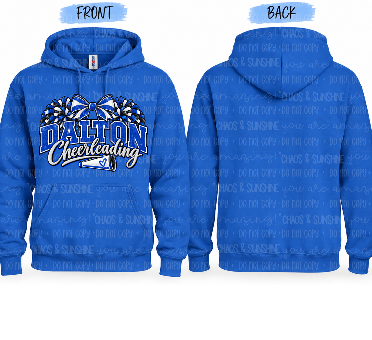 Dalton Cheerleading Bow & Pom Design | Adult