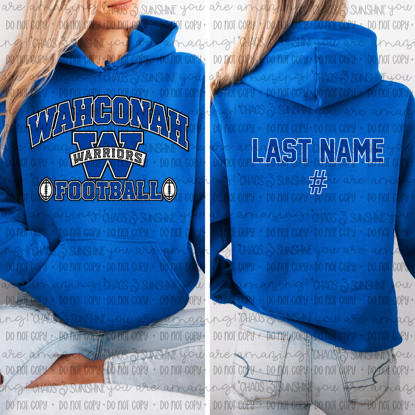 Wahconah Warriors Football Personalized Back