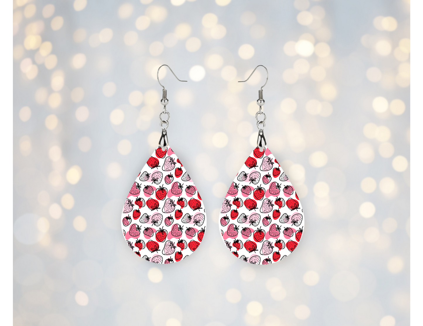 Sweet Strawberry Teardrop Earrings 🍓💕