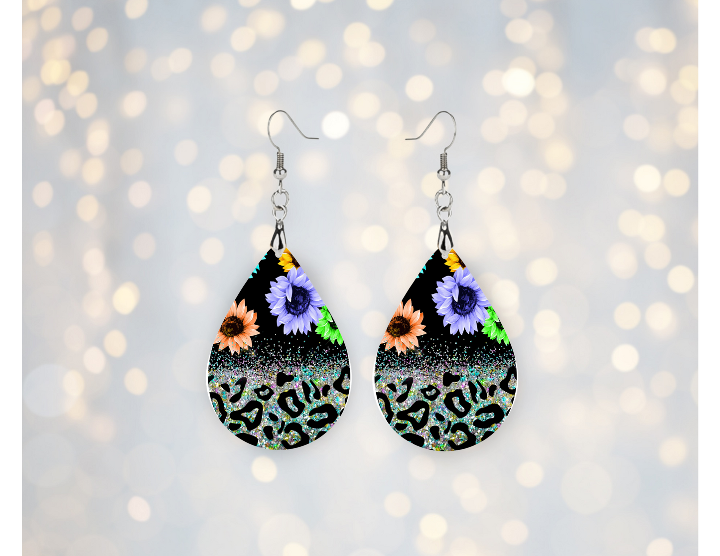 Glitter Garden Leopard Statement Earrings