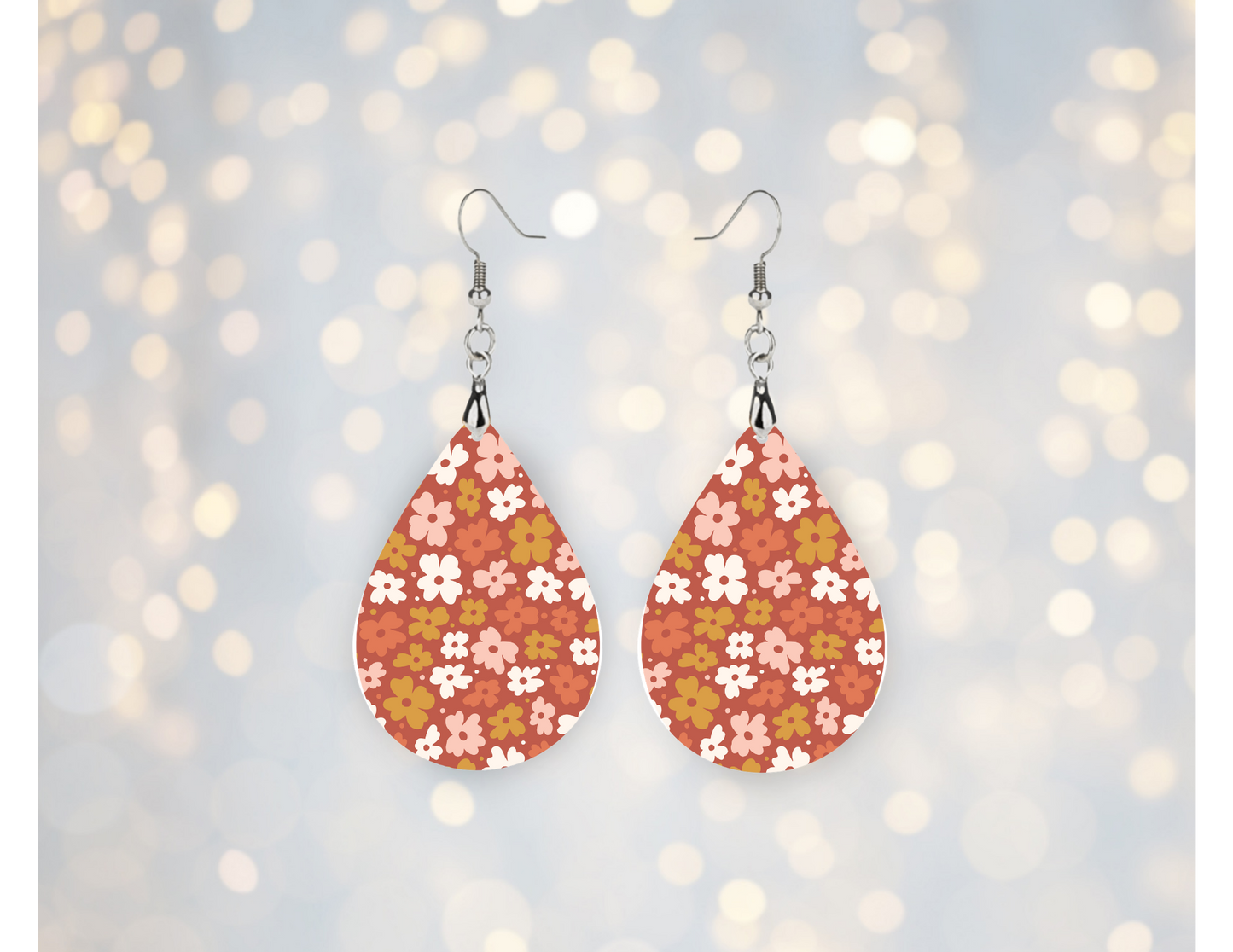 Vintage Daisy Bloom Teardrop Earrings 🌸✨