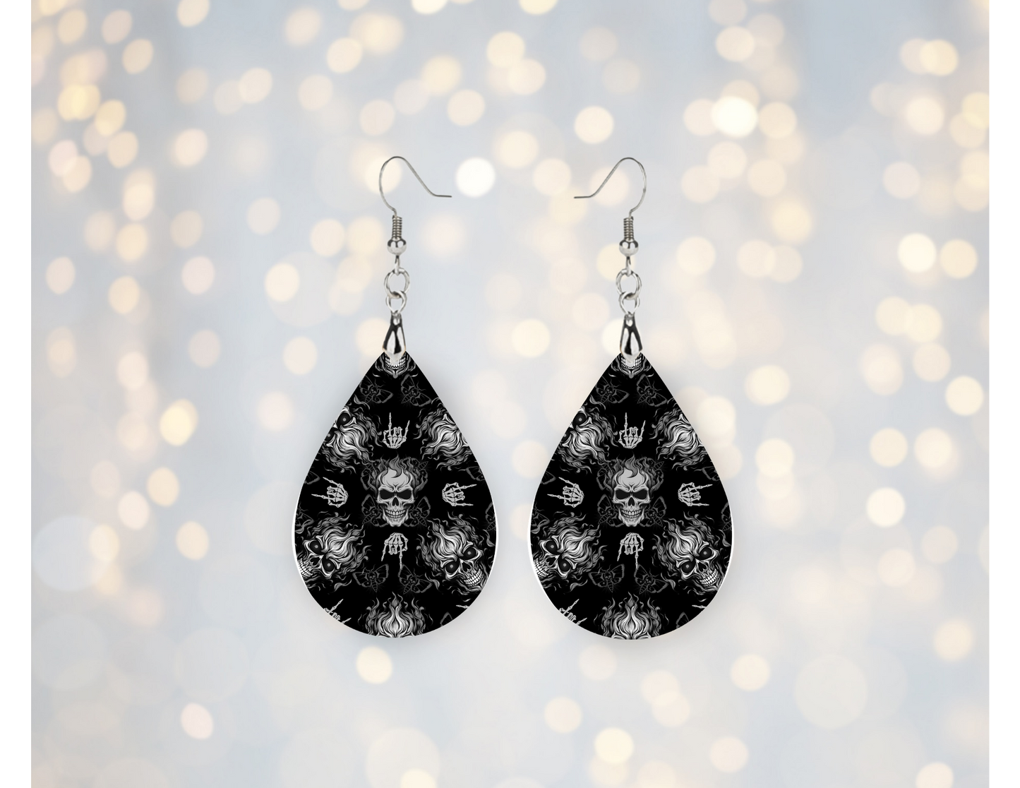 Gothic Skull Statement Earrings 💀🖤