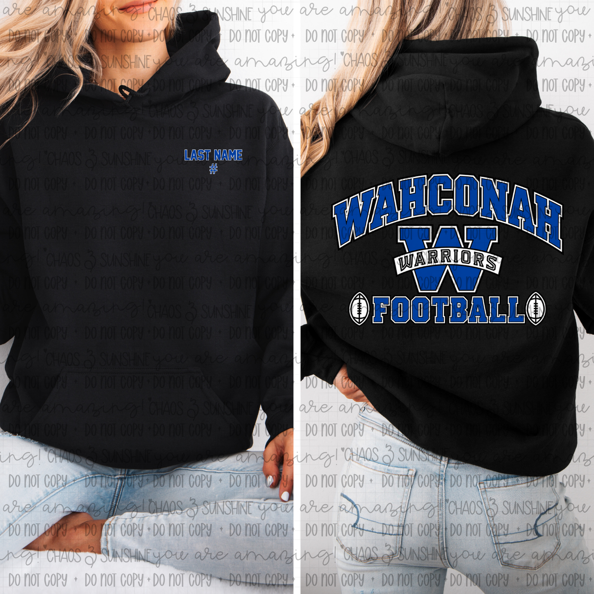 Wahconah Warriors Football Personalized Front