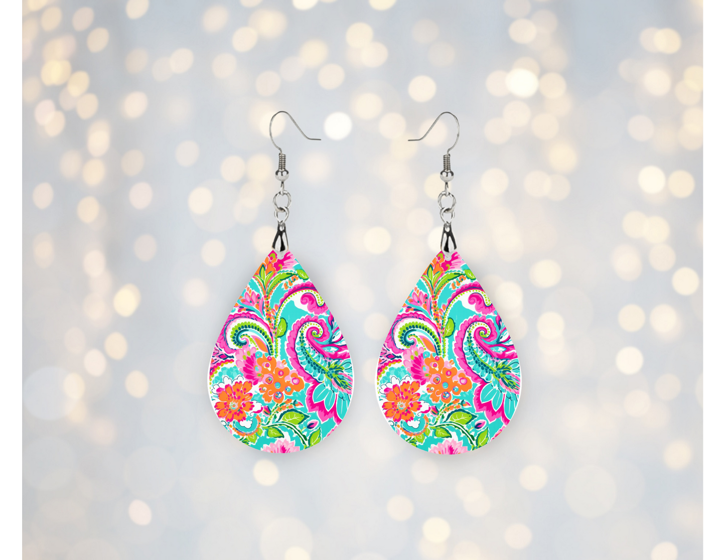Tropical Paisley Teardrop Earrings šŗāØ