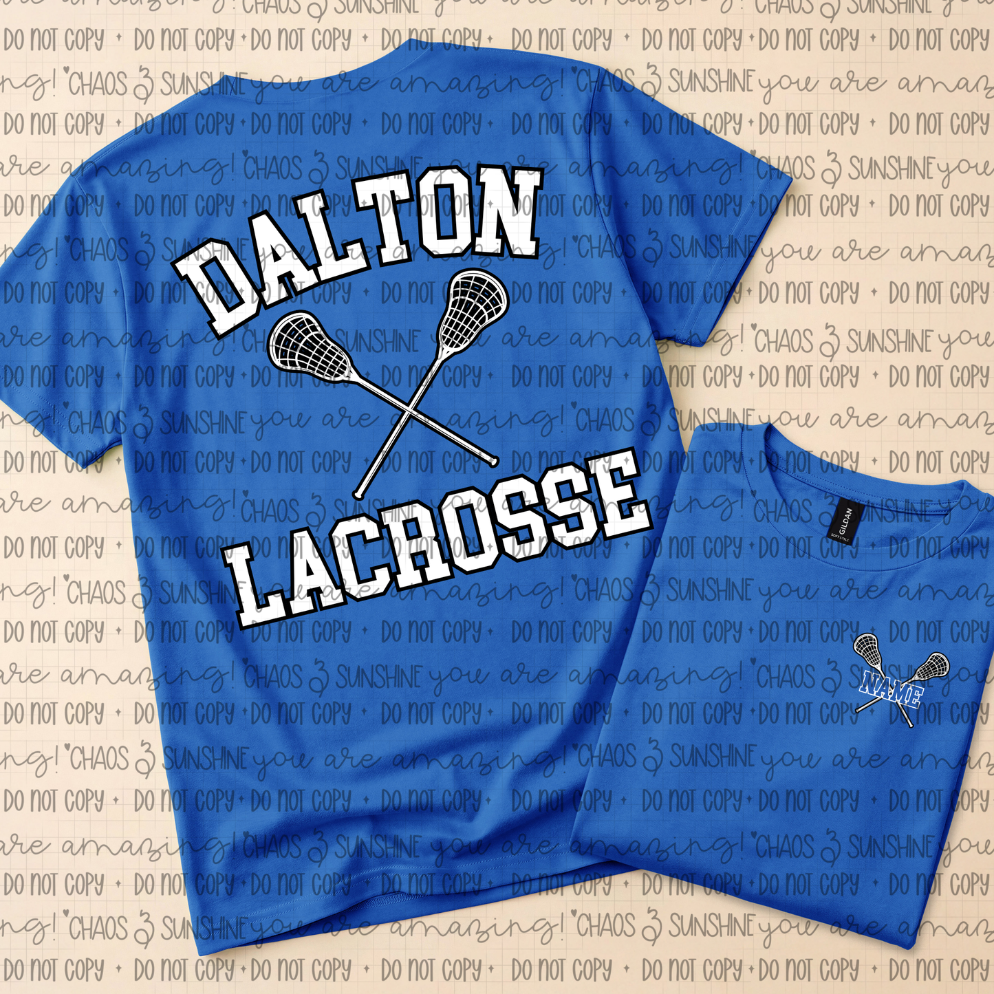Dalton Lacrosse Classic Crossed Sticks with Name Pocket Design