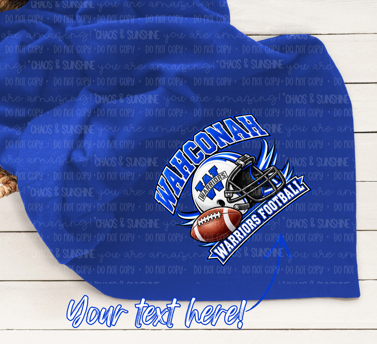 Personalized Wahconah Warriors Football Core Fleece Sweatshirt Blanket