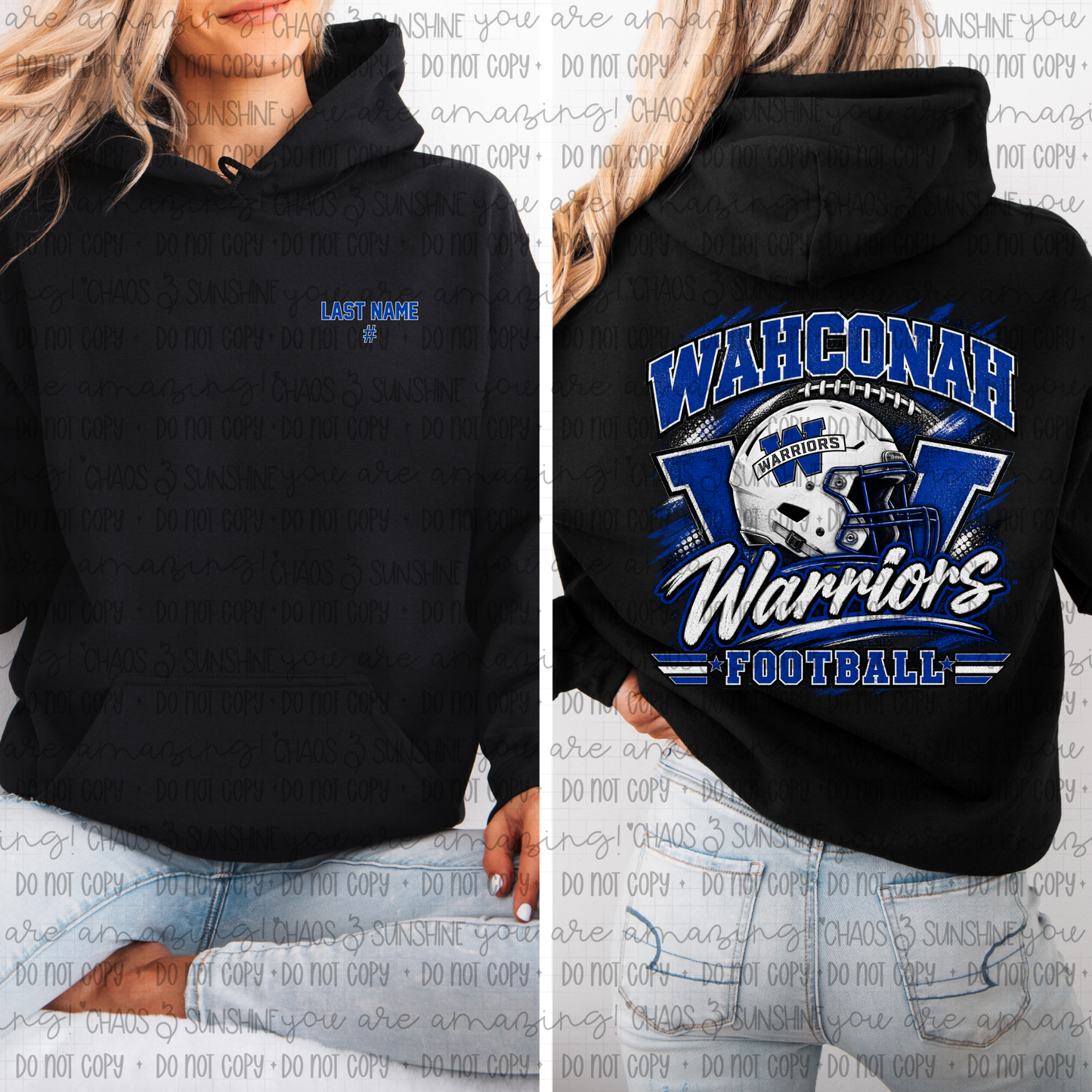 Wahconah Warriors Football Personalized Front
