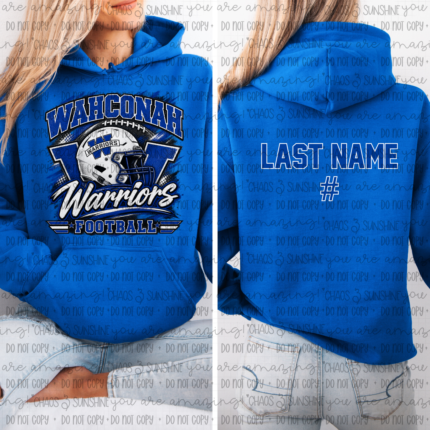 Wahconah Warriors Football Personalized Back