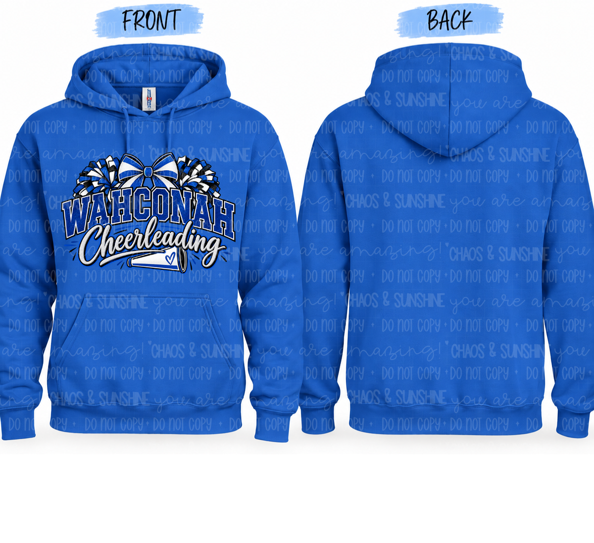 Wahconah Cheerleading Bow & Pom Design | Youth