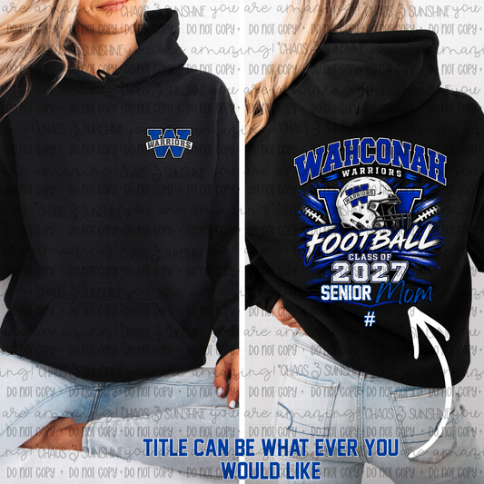 Wahconah Football Class of 2027 Personalized Senior Family Logo Pocket