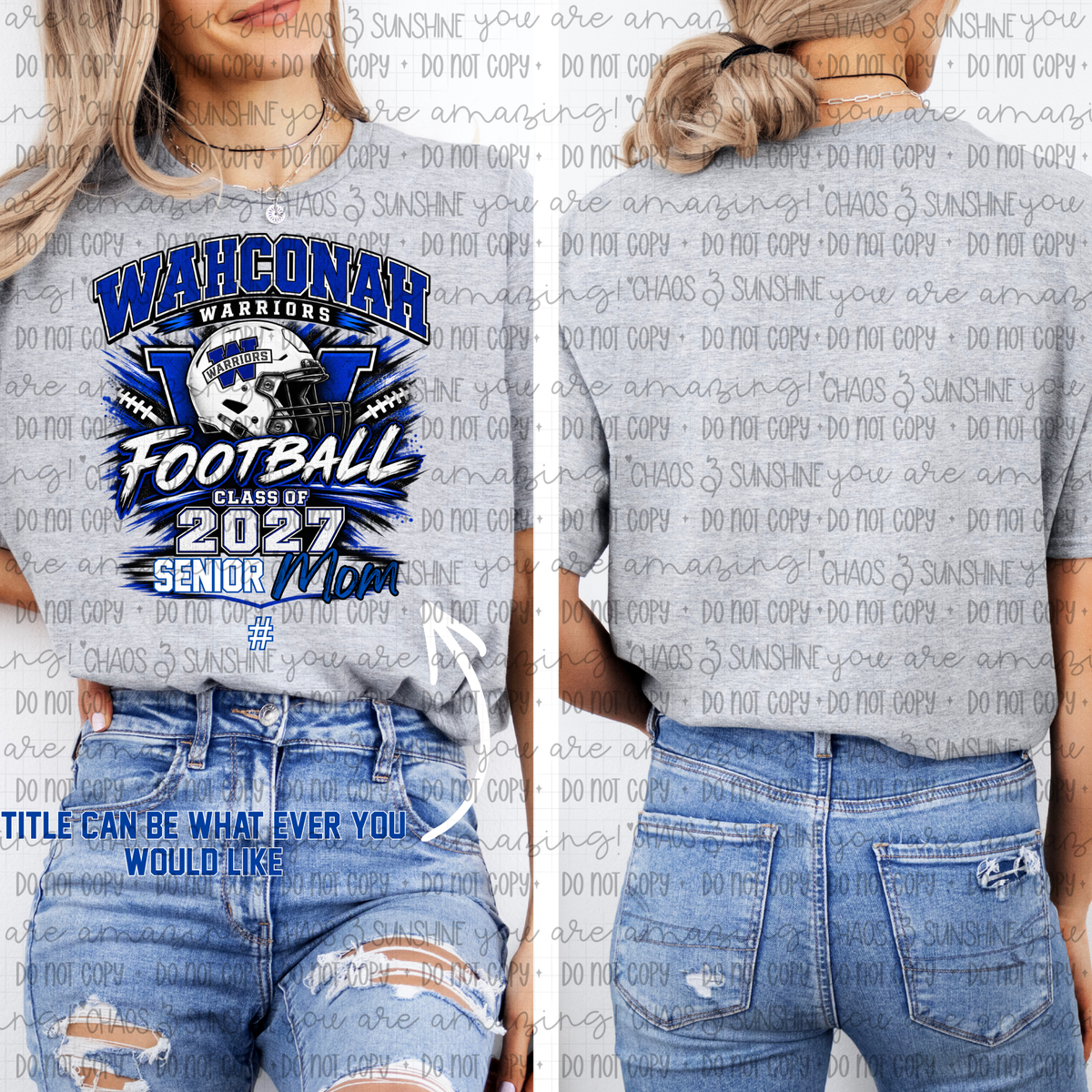 Wahconah Football Class of 2027 Personalized Senior Family