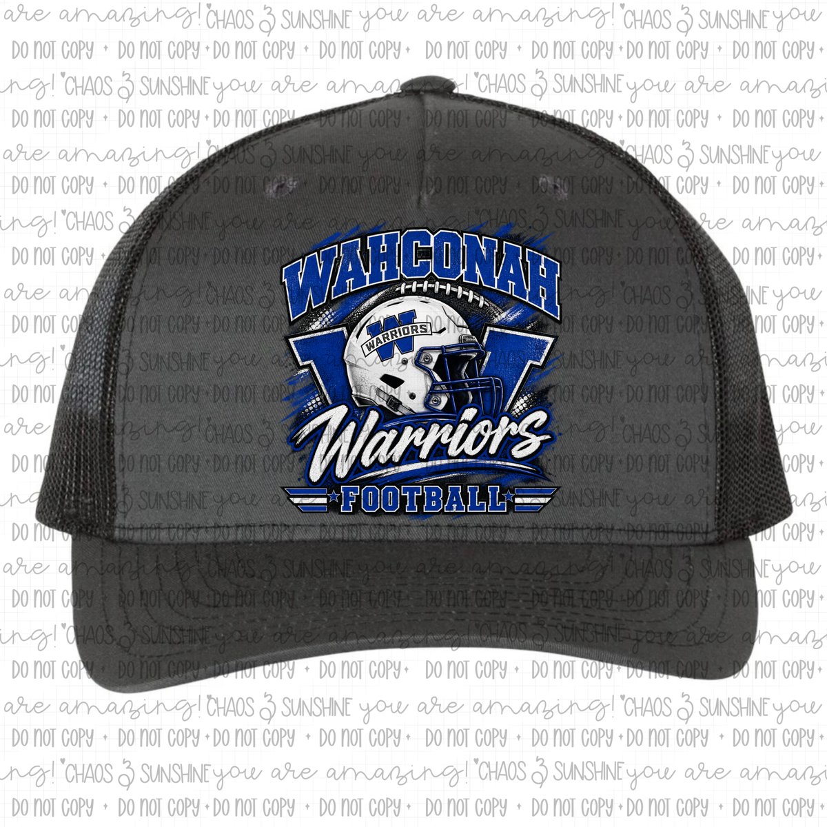 Wahconah Warriors Football Helmet Trucker Hat