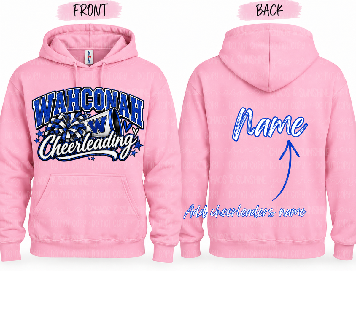 Wahconah Cheerleading Spirit | Personalized Name | Youth