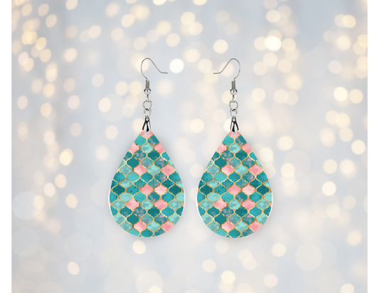 Coastal Mosaic Teardrop Earrings 🌊✨