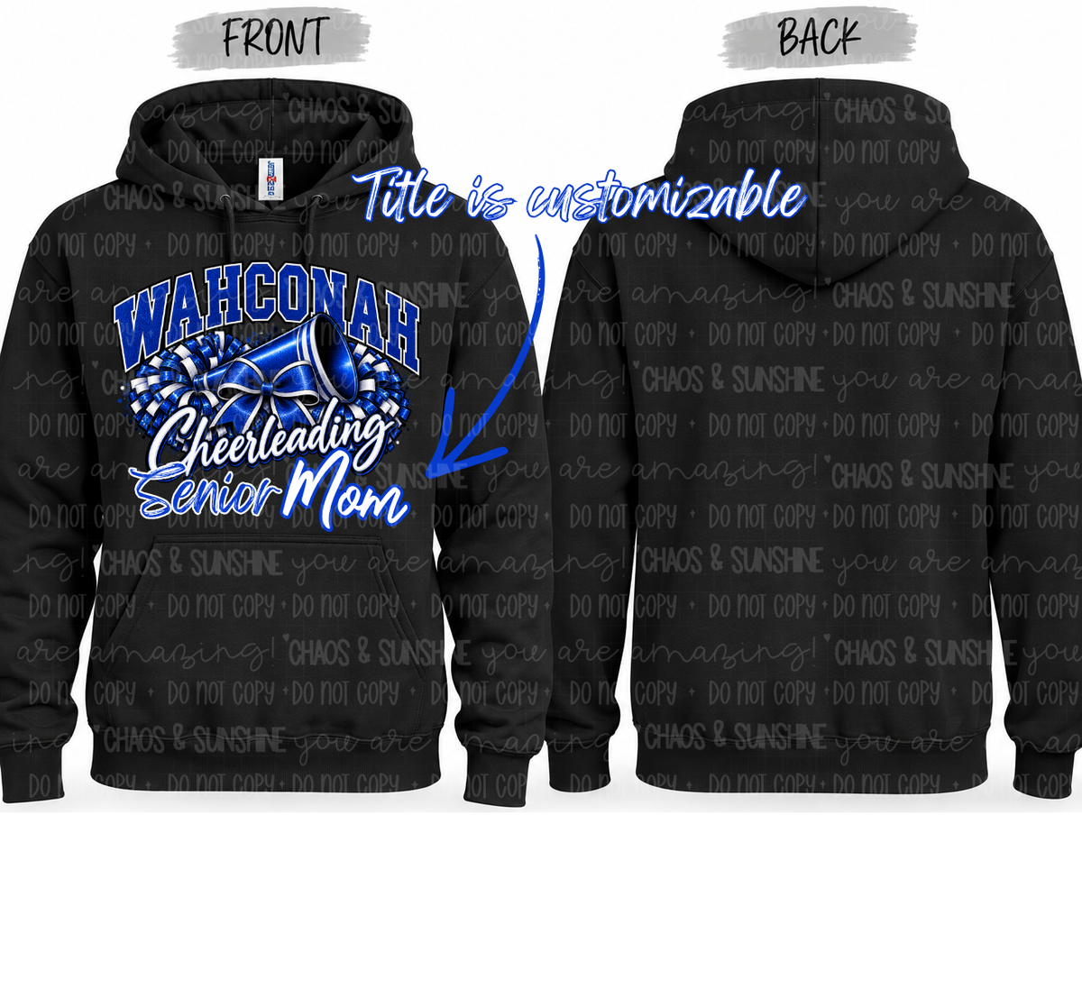 Wahconah Cheerleading Senior Title| Customizable Title