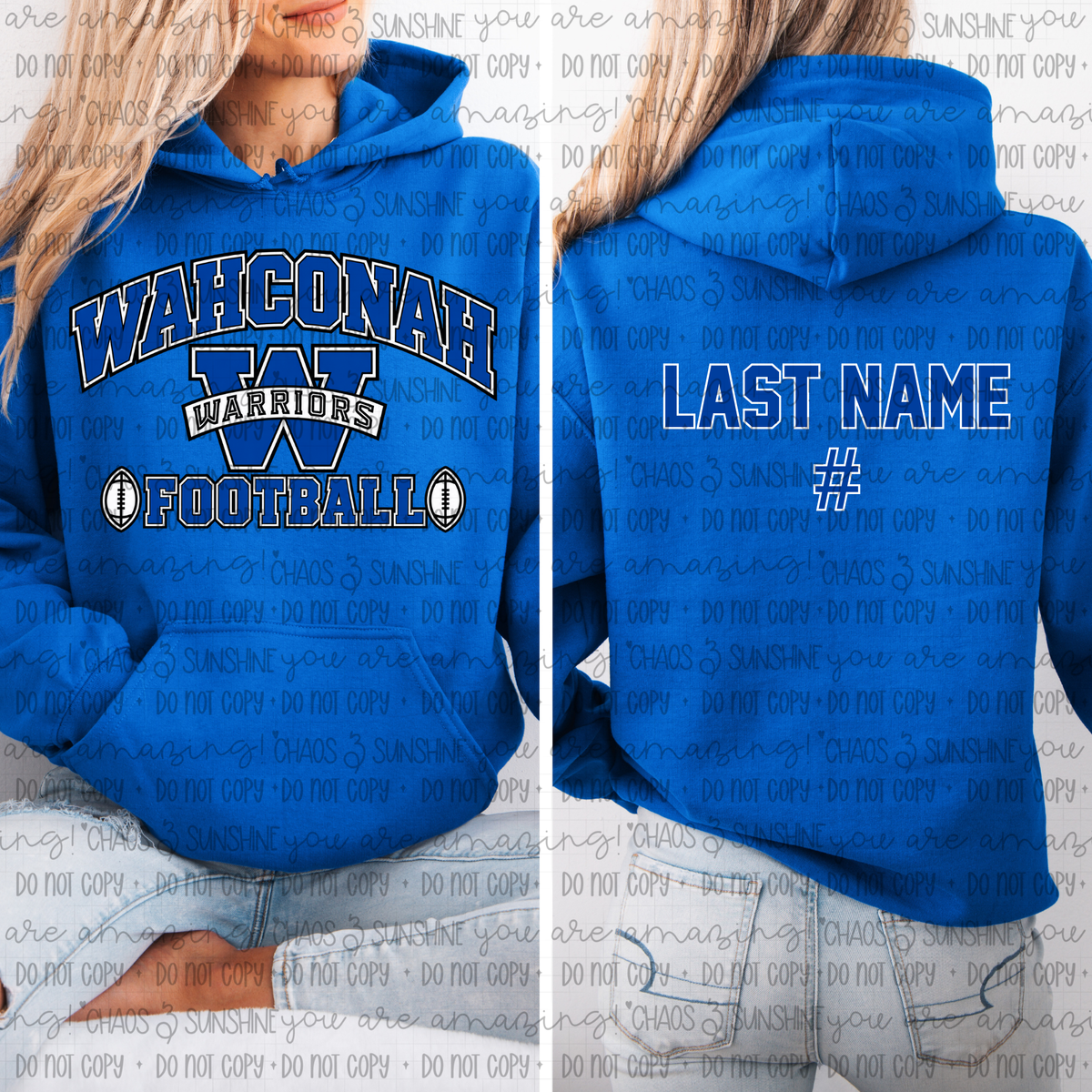 Wahconah Warriors Football Personalized Back