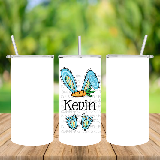 Personalized Blue Bunny 12oz Tumbler – Cartoon Rabbit Name Cup