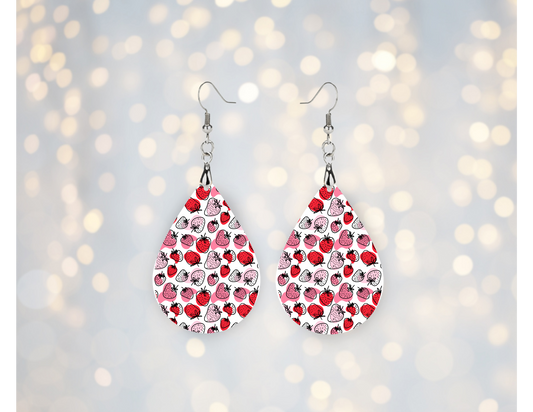 Sweet Strawberry Teardrop Earrings 🍓💕