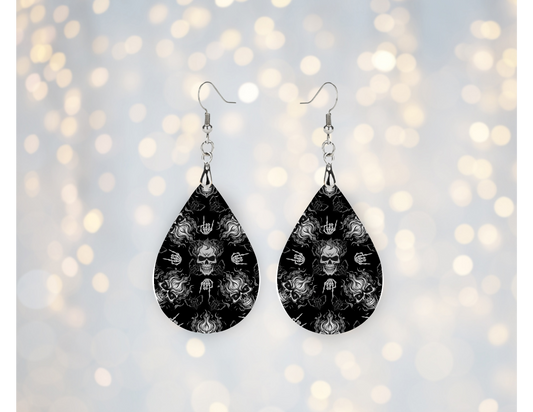 Gothic Skull Statement Earrings 💀🖤