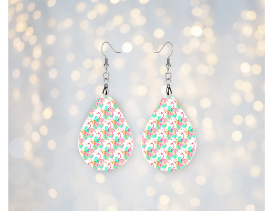 Tropical Flamingo Paradise Earrings 🦩🌴