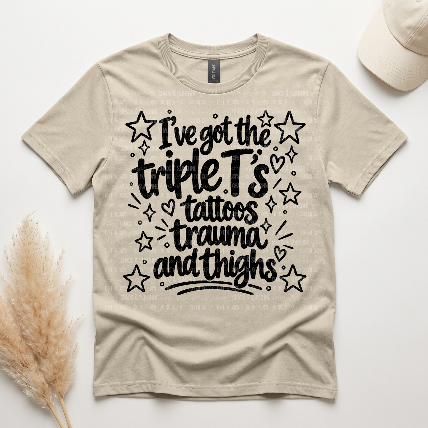 I’ve Got the Triple T’s Tattoos Trauma & Thighs Graphic Tee