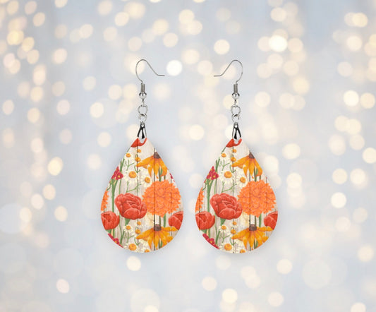 🌼 Wildflower Meadow Teardrop Earrings
