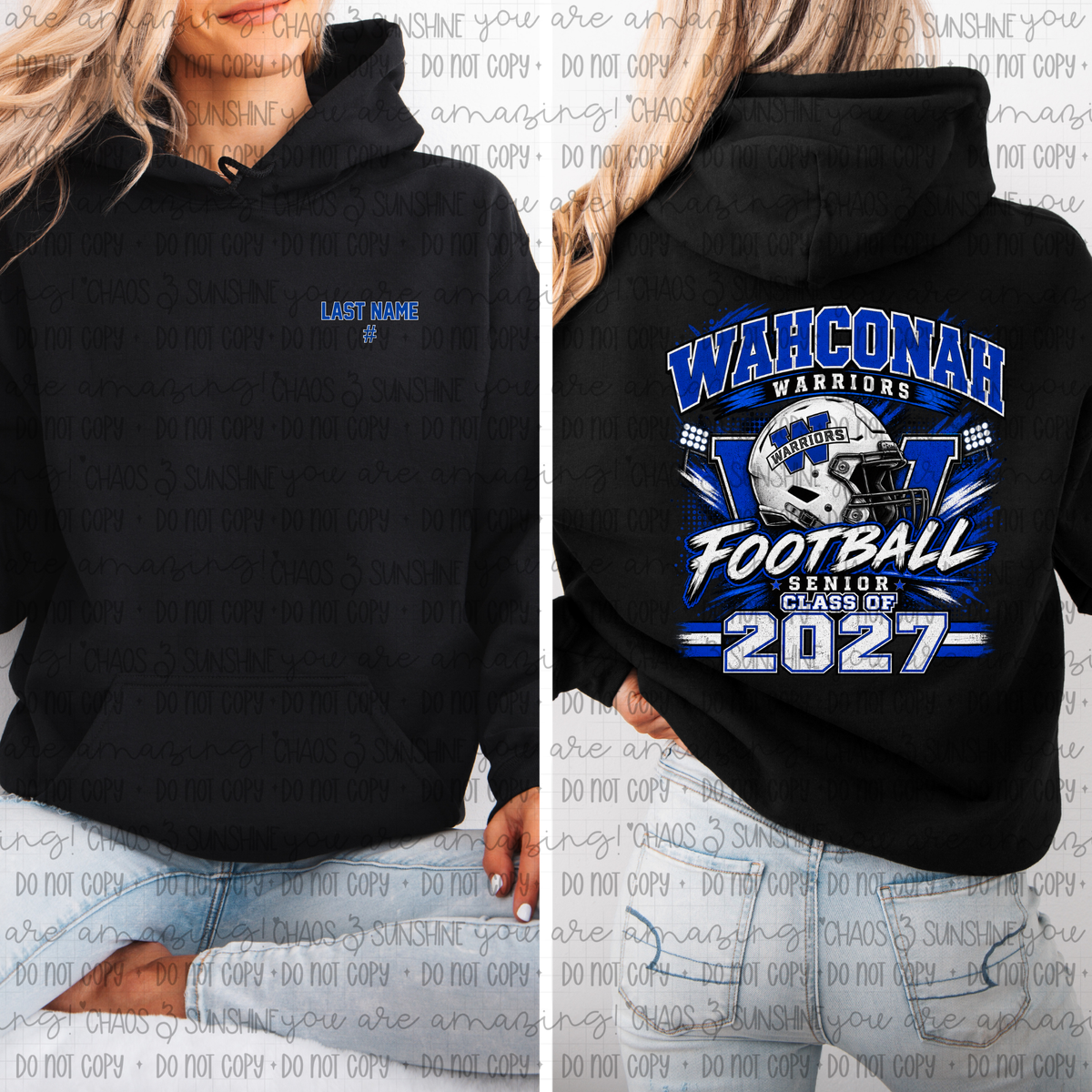 Wahconah Warriors Football Senior Class of 2027 Personalized Front