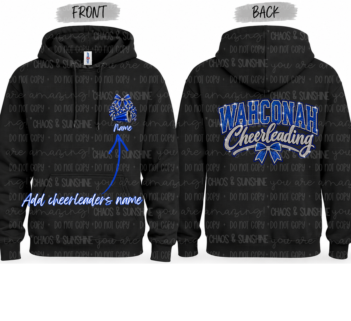 Wahconah Cheerleading | Personalized Front & Back | Youth