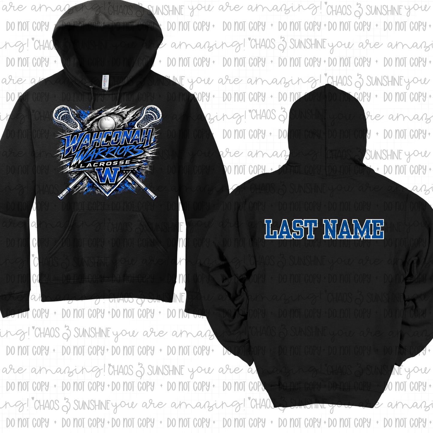 Wahconah Warriors Lacrosse “Breakthrough” Last Name Back Design
