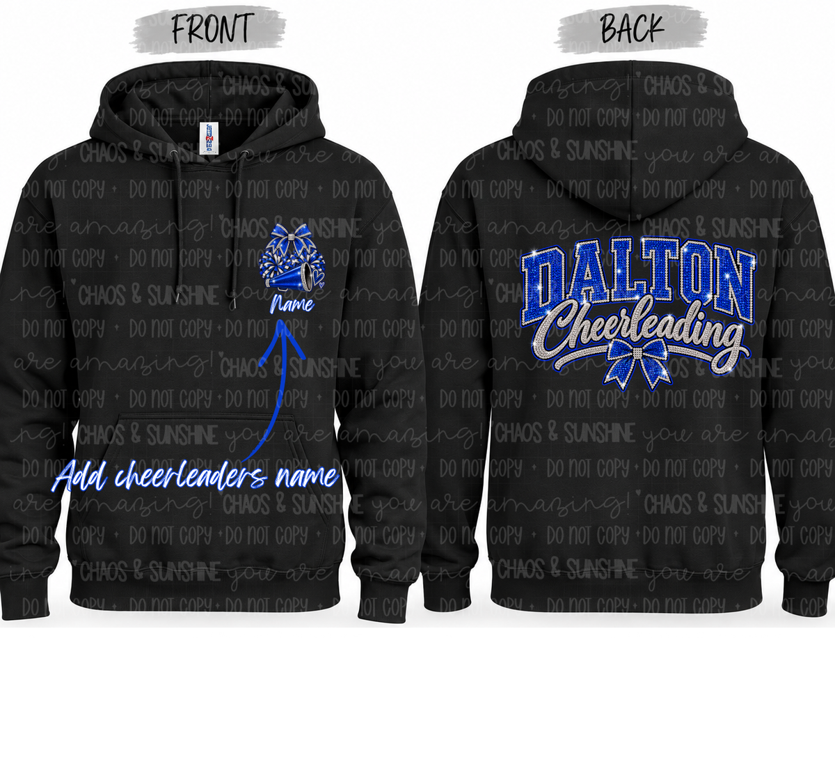 Dalton Cheerleading | Personalized Front & Back | Youth
