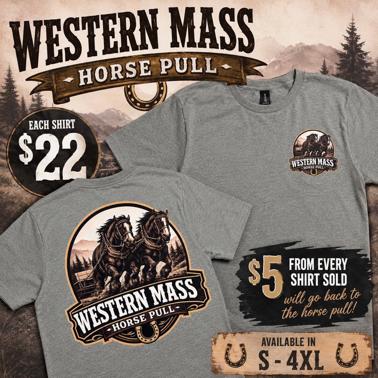 Western Mass Horse Pull Event Tee