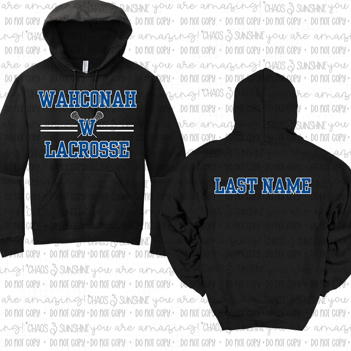 Wahconah Lacrosse Classic Front, Last Name Back