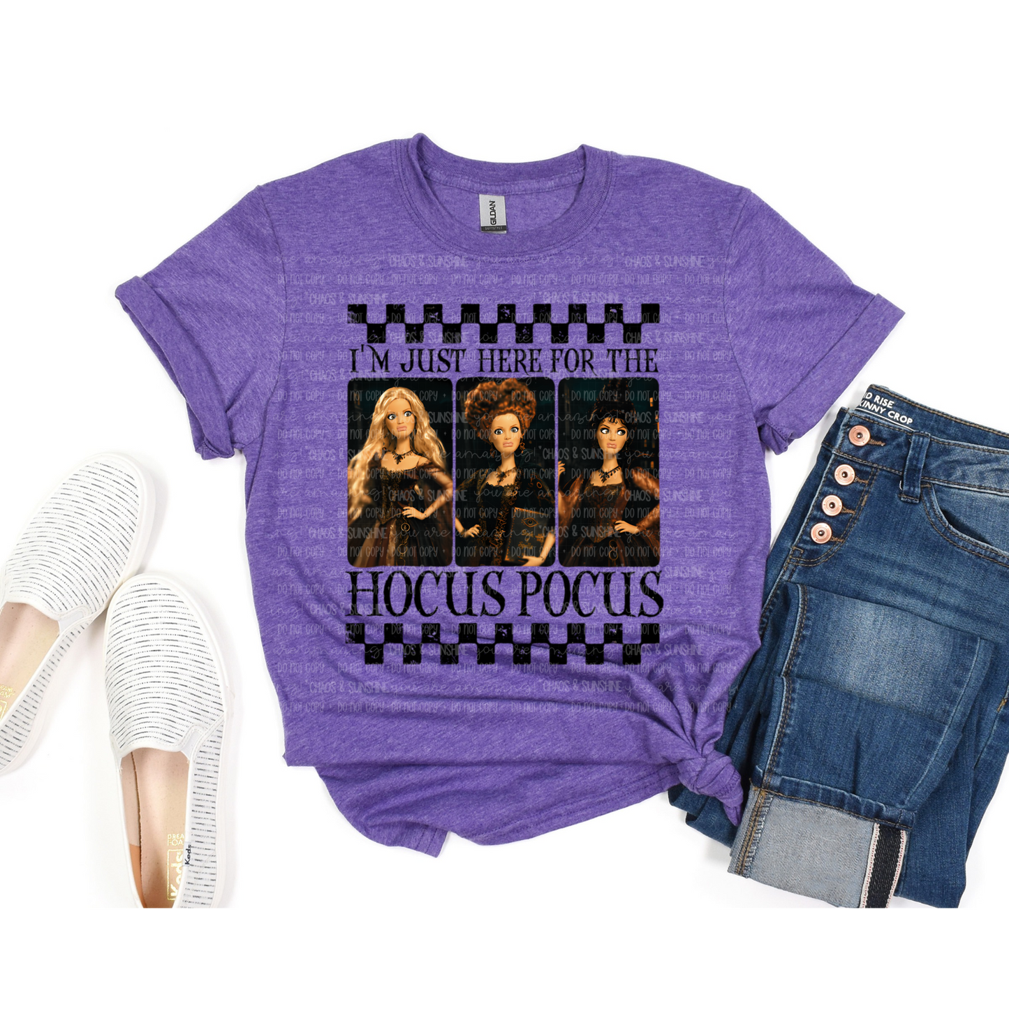 I’m Just Here for the Hocus Pocus Halloween Graphic Tee | Spooky Season Shirt