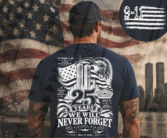 🇺🇸 25 Years – We Will Never Forget | 9/11 Memorial Sweatshirt