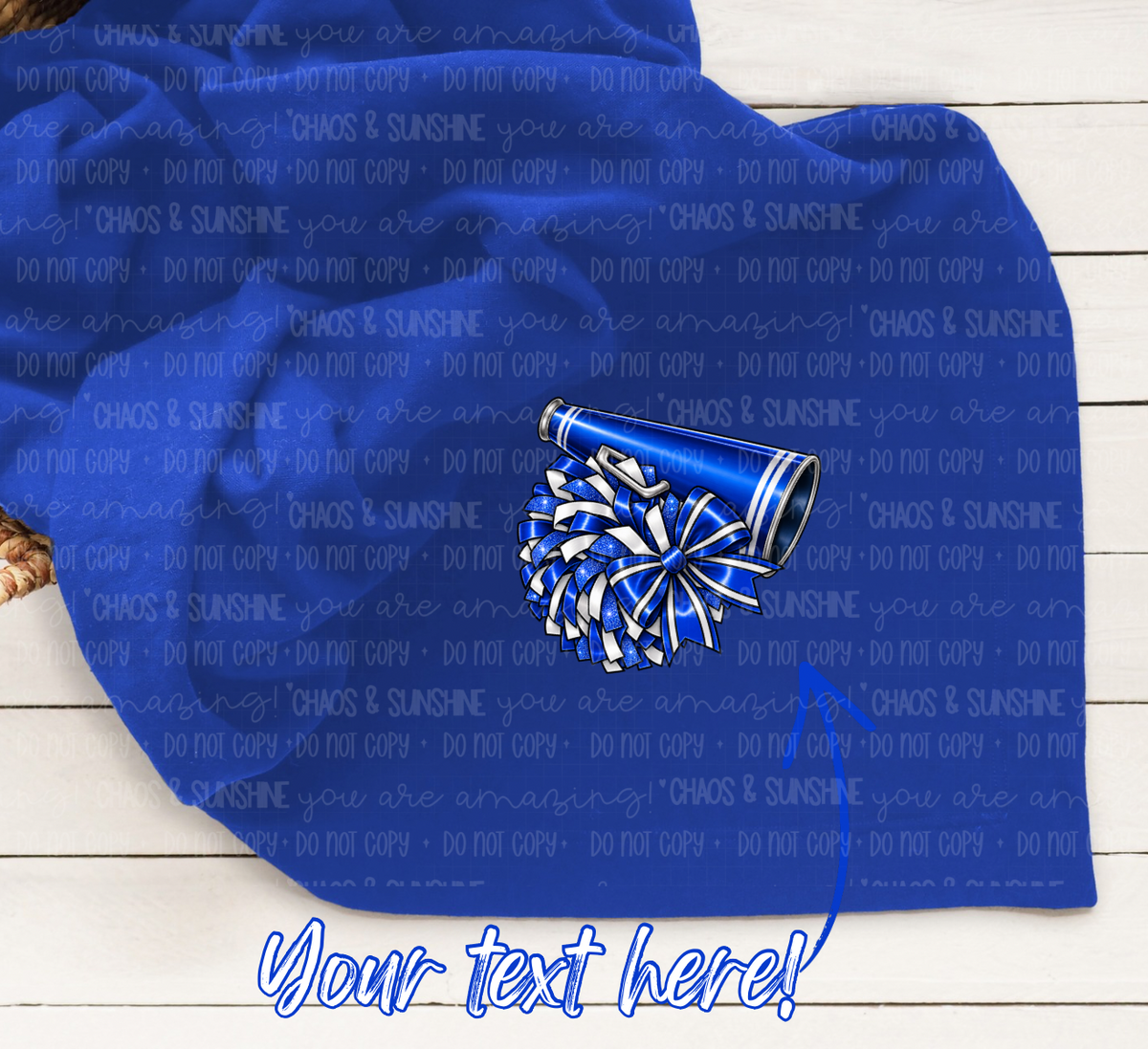 Personalized Cheerleading Core Fleece Sweatshirt Blanket