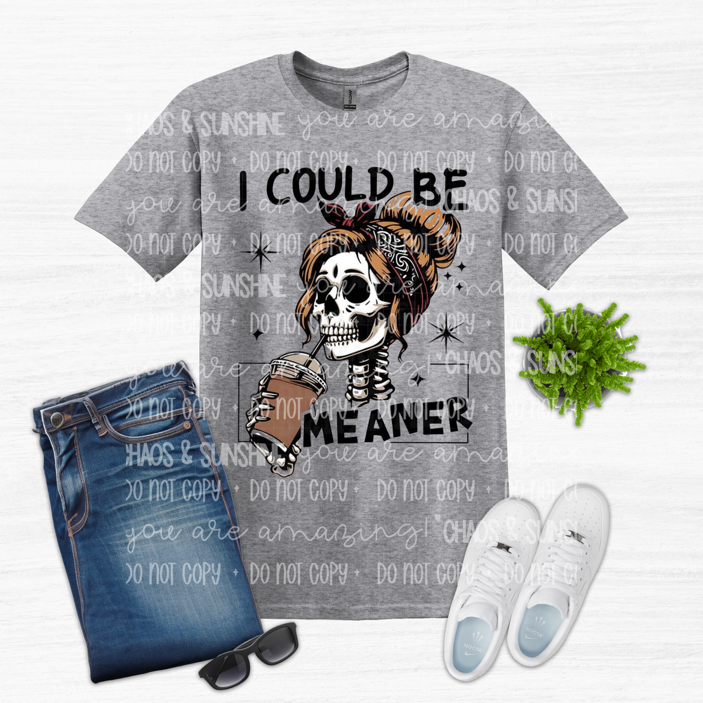 I Could Be Meaner Skeleton Tee