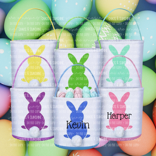 Personalized Easter Bunny Basket – Custom Name | Multiple Colors | Pre-Order