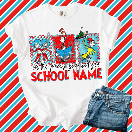 Personalized Teacher Shirt – Custom School Name & Grade Tee | Oh The Places You’ll Go Shirt