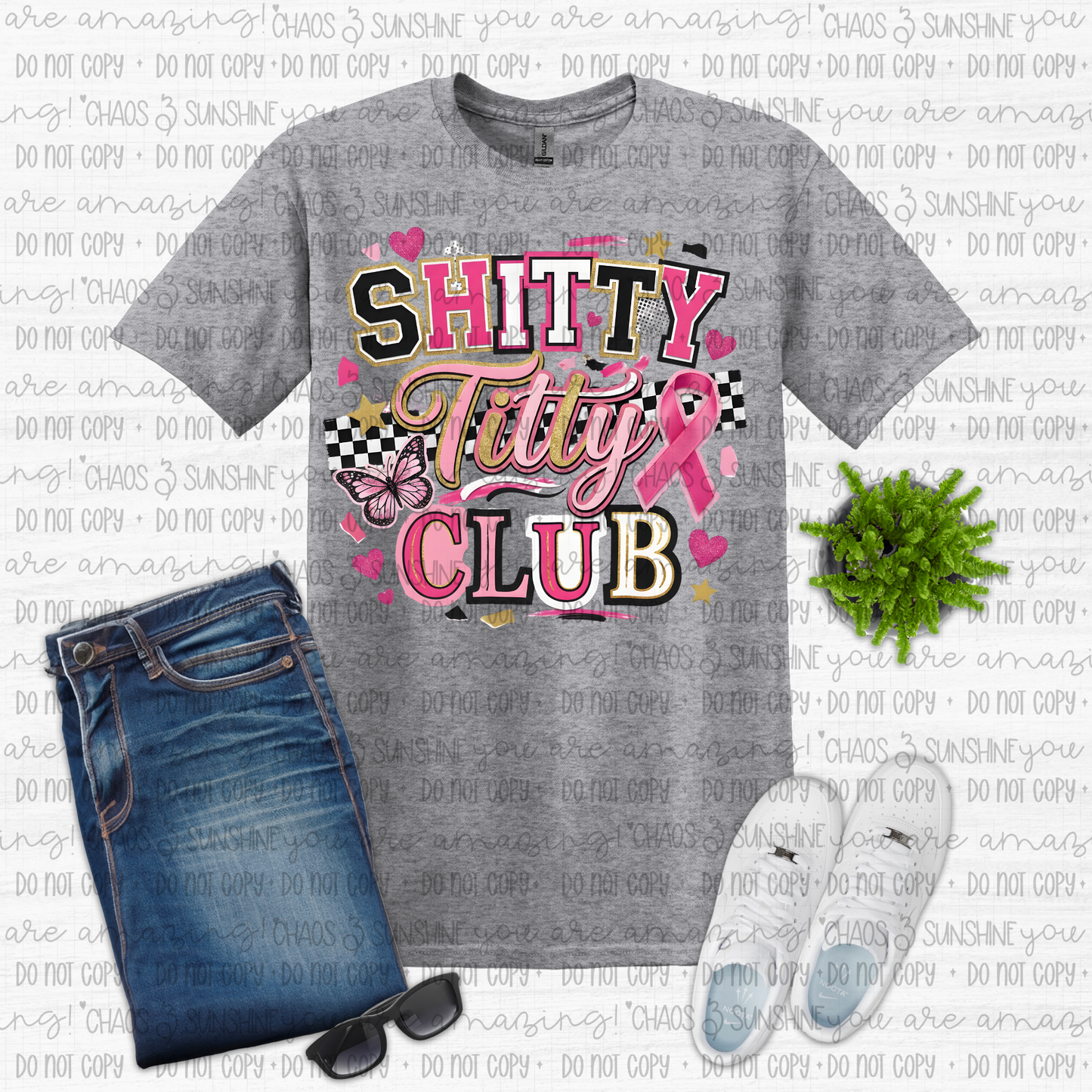 Shitty Titty Club Breast Cancer Awareness Graphic Tee 🎀