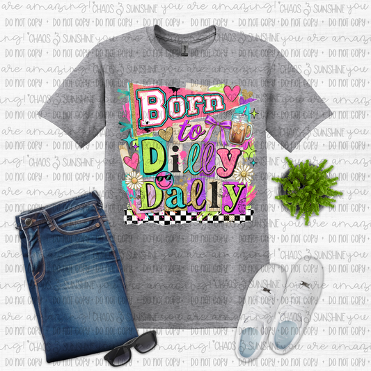 Born to Dilly Dally Iced Coffee Graphic Tee ☕🌼