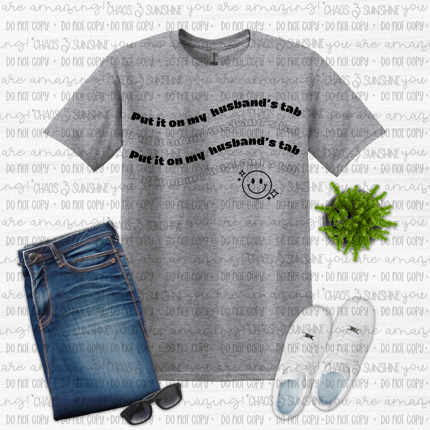 Put It On My Husband’s Tab Funny Graphic Tee 😎💳