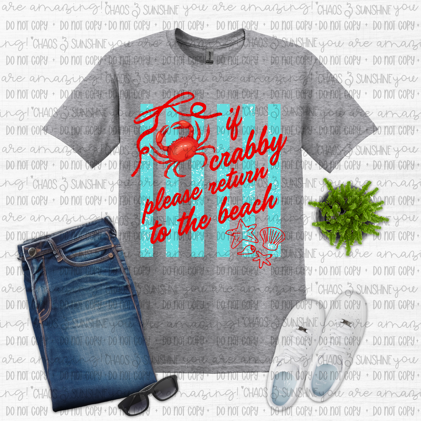 If Crabby Please Return to the Beach Coastal Graphic Tee 🦀🌊
