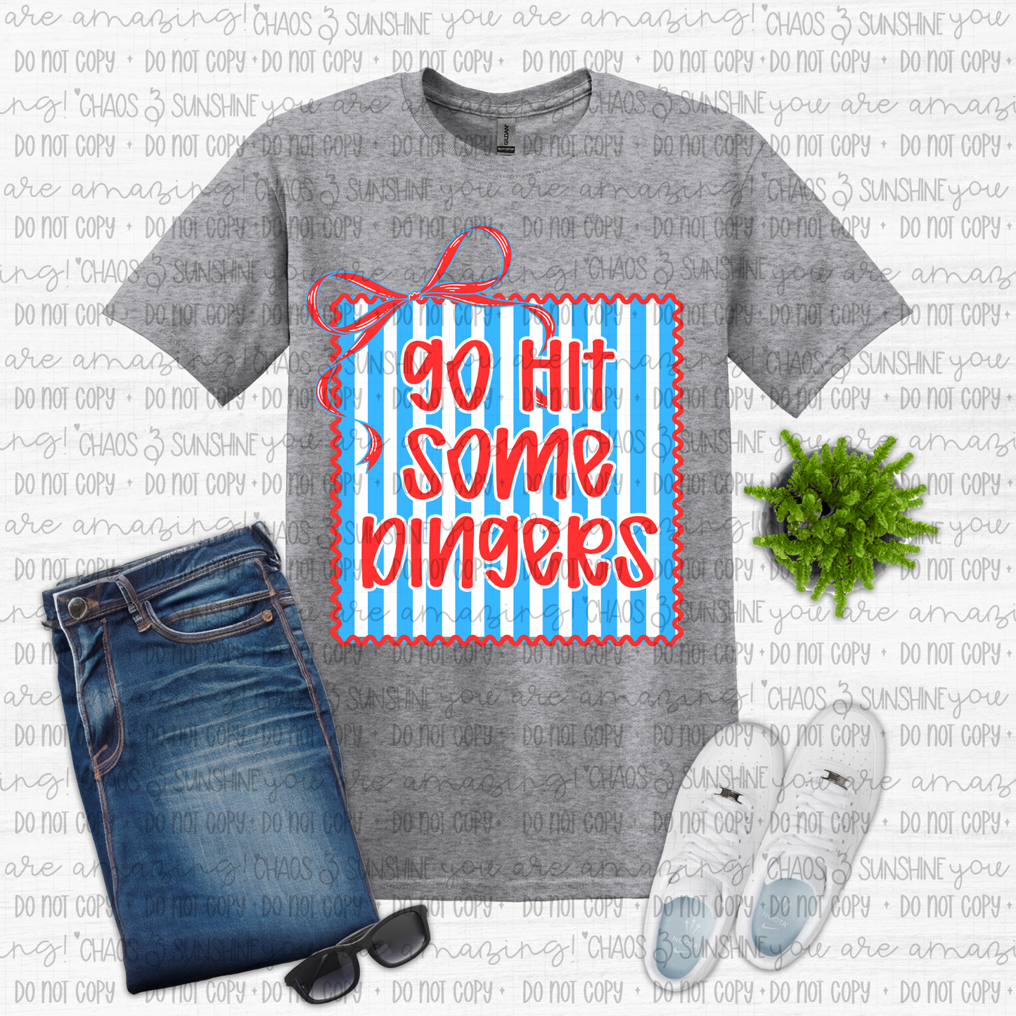 Go Hit Some Dingers Bow Graphic Tee