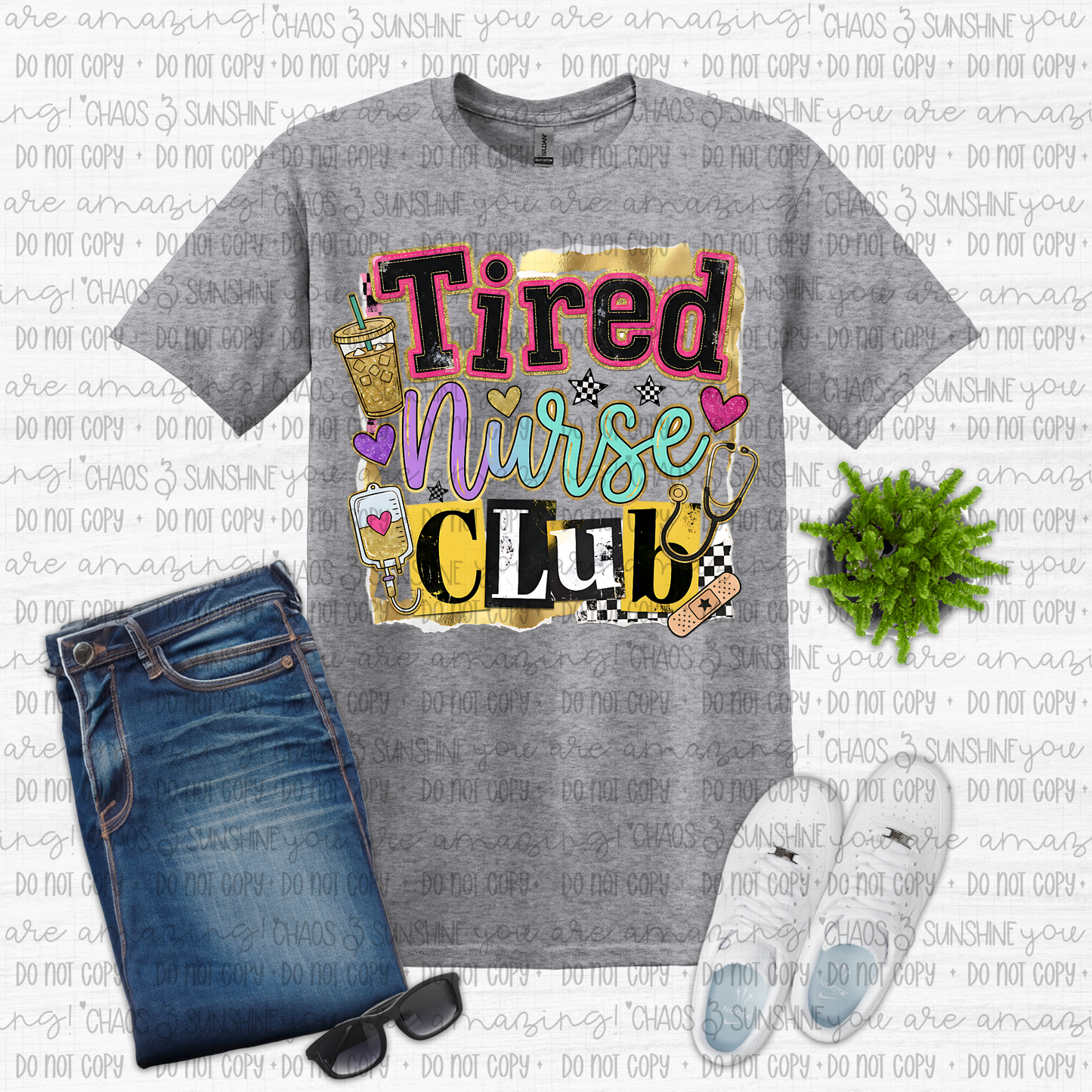 Tired Nurse Club Retro Graphic Tee 🩺💛