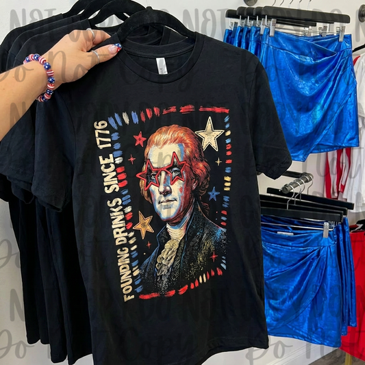 Founding Drinks Since 1776 Patriotic Tee 🍻🇺🇸
