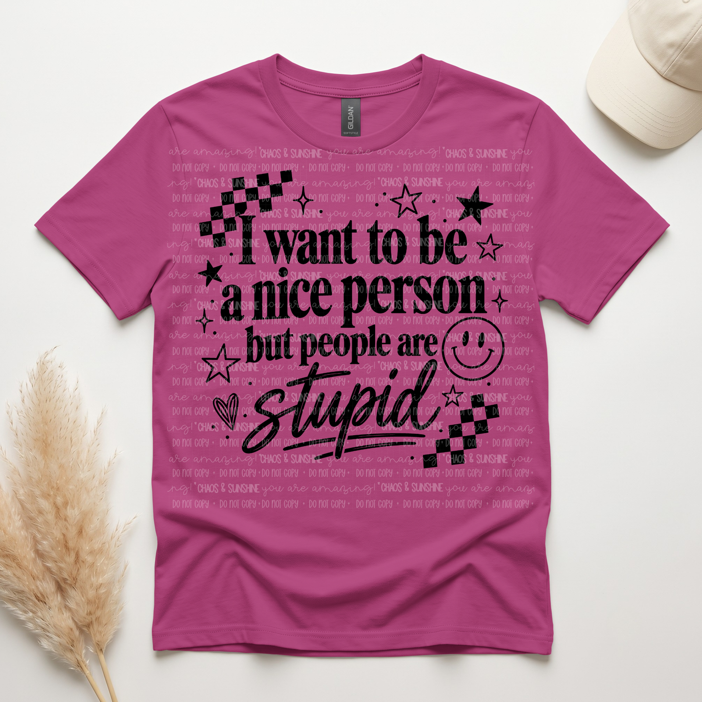 I Want to Be a Nice Person But People Are Stupid Funny Graphic Tee 😇😂