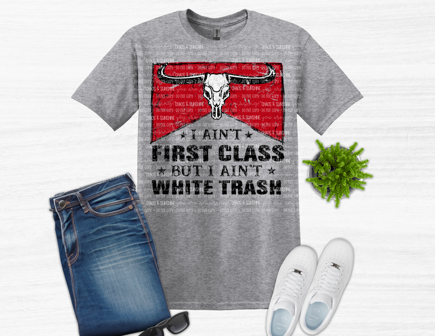 I ain't first class, but I ain't white trash tee