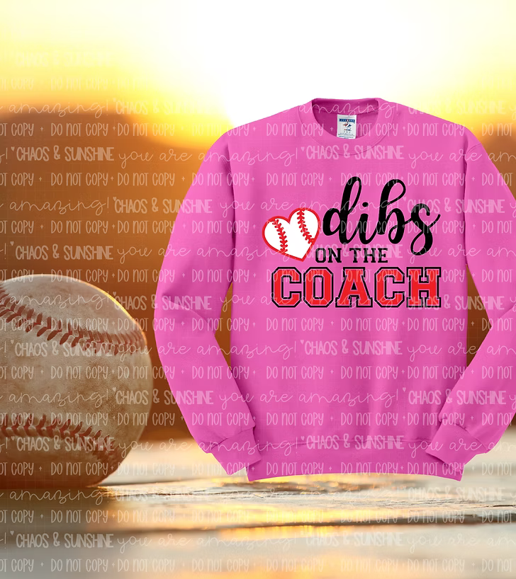 Dibs on the Coach Baseball Heart Tee