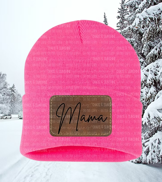 Custom Mama Patch Beanie – Personalized Winter Hat