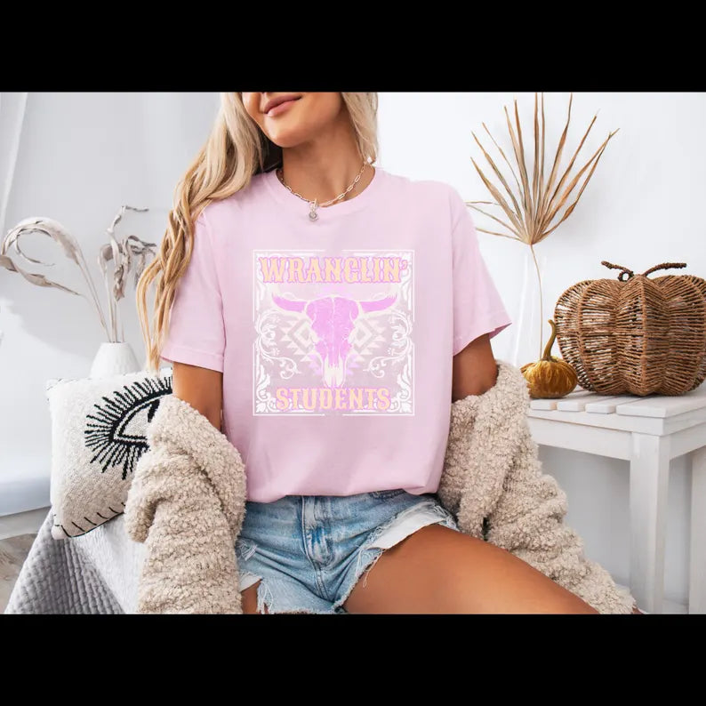 Wranglin’ Students | Western Teacher Graphic Tee